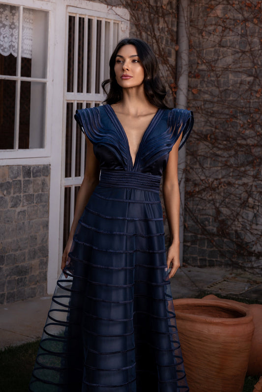 VESTIDO PORTO - Azul Marinho