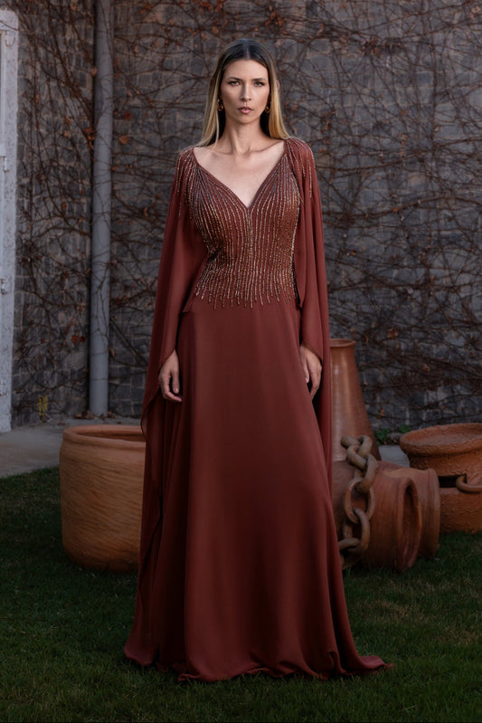 VESTIDO ANTIBES - Mocha Mousse