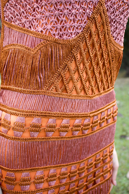 VESTIDO MIDI DE CROCHET ARAGUAIA - Rose e Caramelo