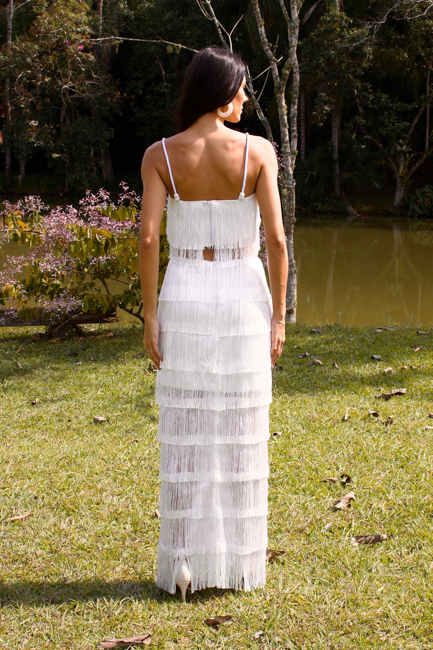 SAIA LONGA DE FRANJAS ITAPOÁ - Branco