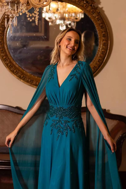 VESTIDO AMIENS - Azul Petróleo