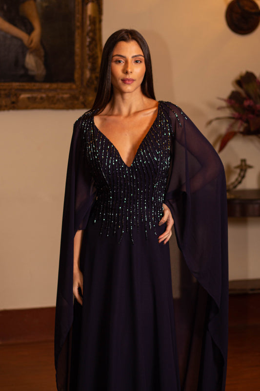 VESTIDO ANTIBES - Azul Marinho