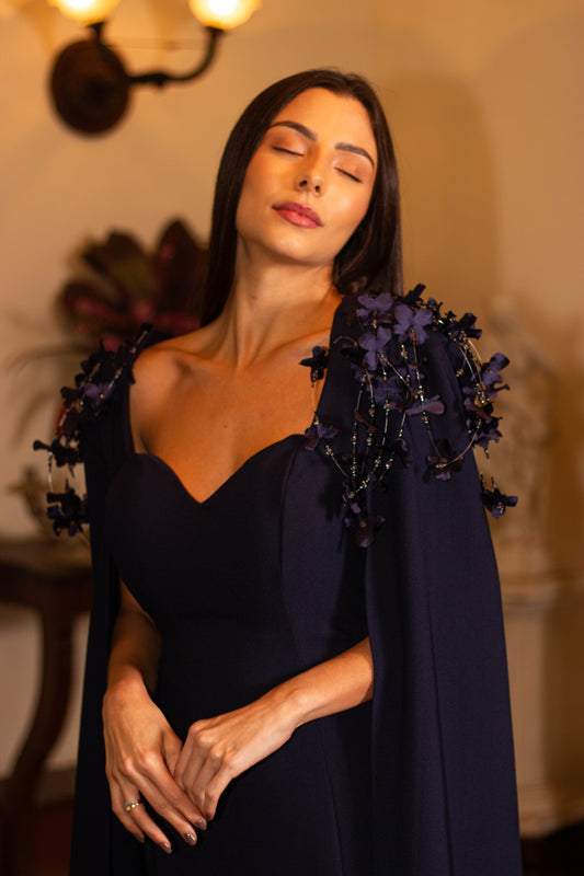 VESTIDO VICHY - Azul Marinho