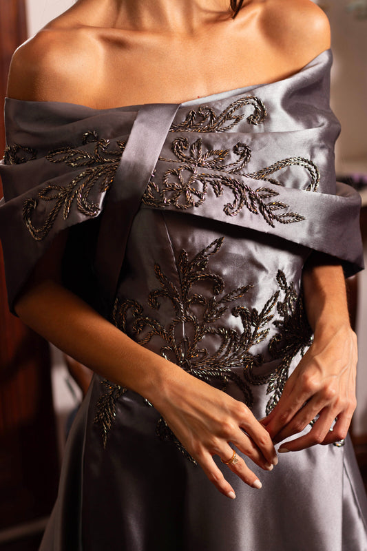 VESTIDO SINGAPURA - Chumbo