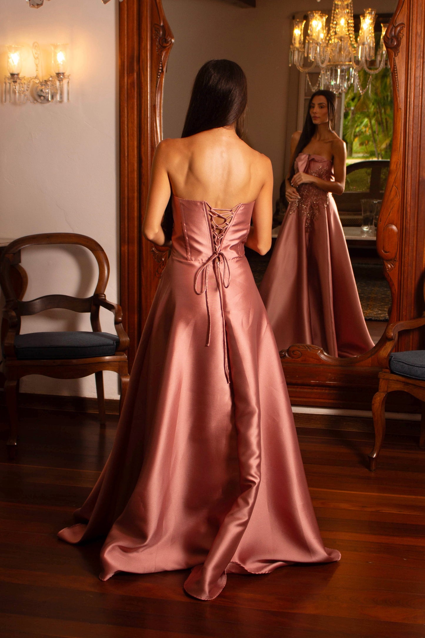 VESTIDO CORDES - Rosê