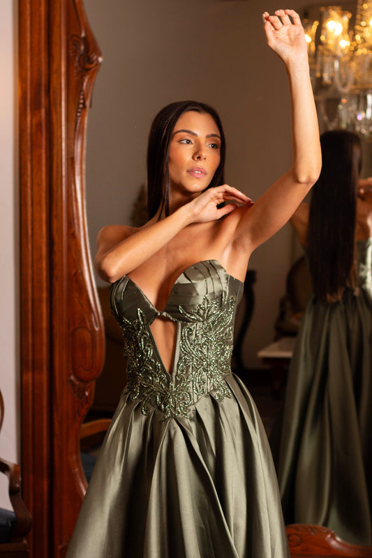 VESTIDO KYOTO - Verde Oliva