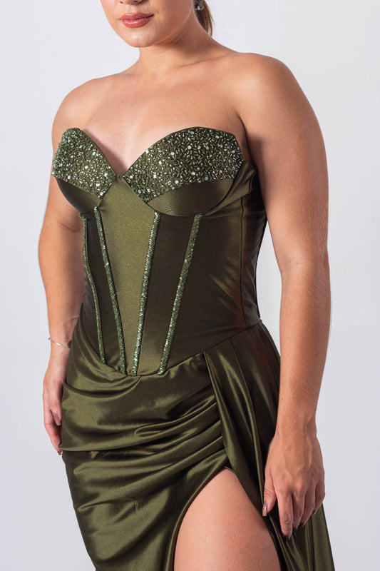 VESTIDO CHERBOURG - Verde Oliva