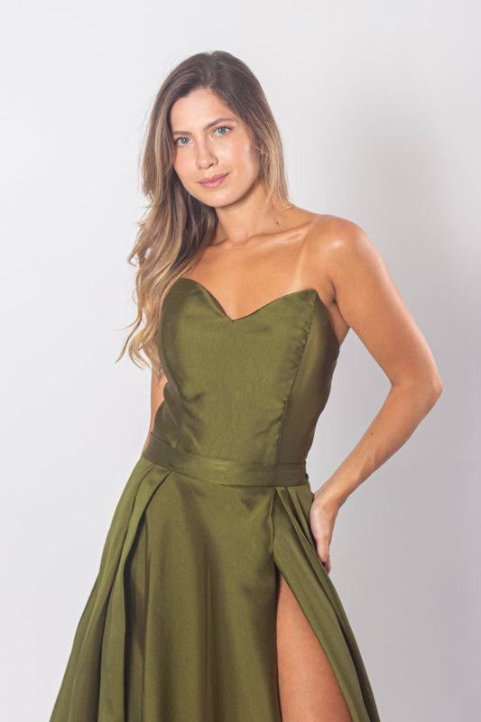 VESTIDO LINARES - Verde Oliva