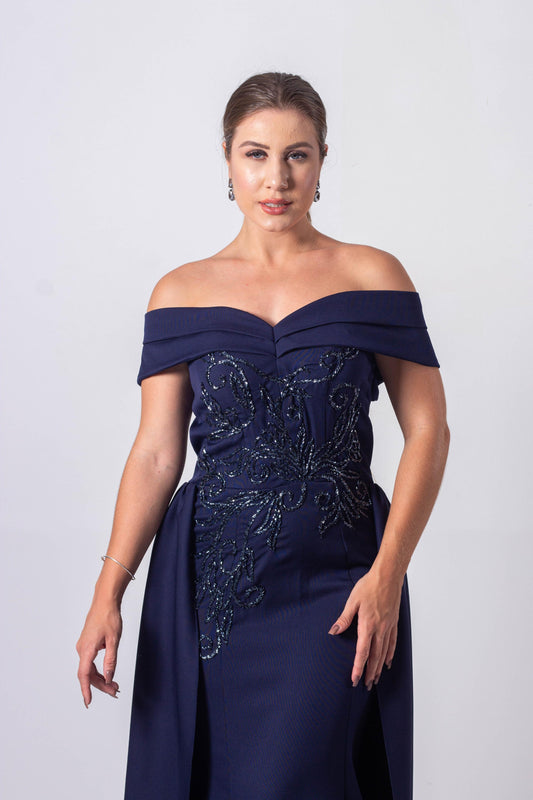 VESTIDO BORDEAUX - Azul Marinho