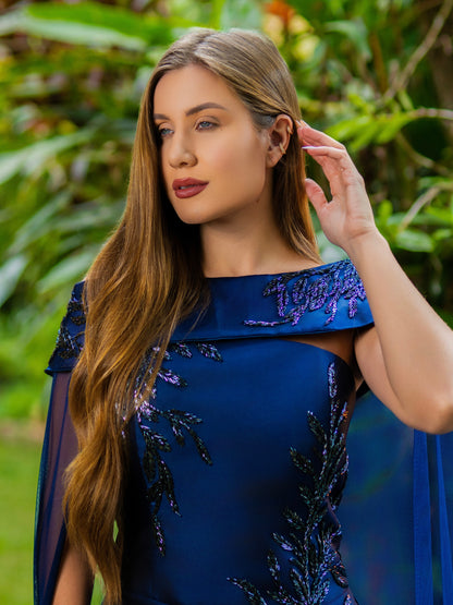 VESTIDO GENEBRA - Azul Marinho