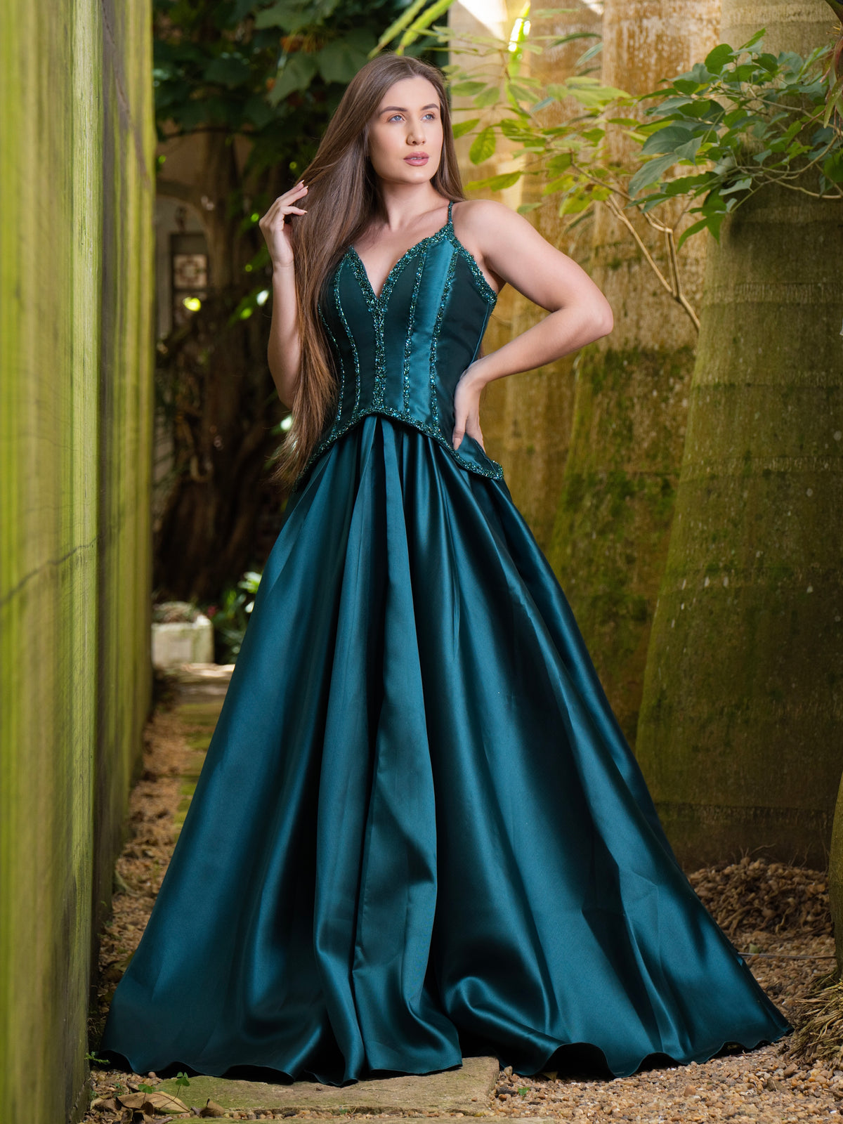 VESTIDO CELINE - Verde Esmeralda