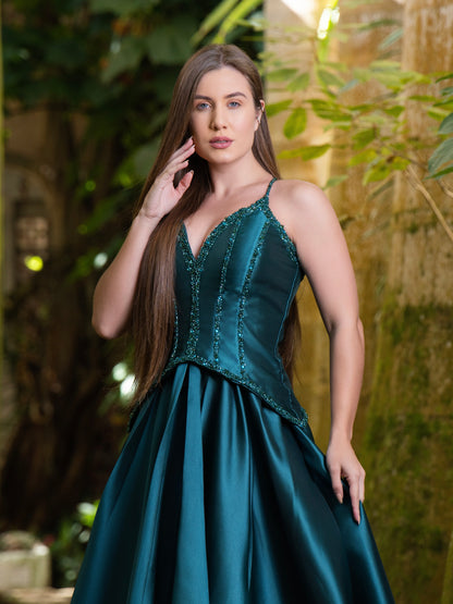 VESTIDO CELINE - Verde Esmeralda