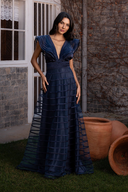 VESTIDO PORTO - Azul Marinho
