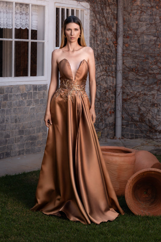 VESTIDO AURILLAC - Mocha Mousse