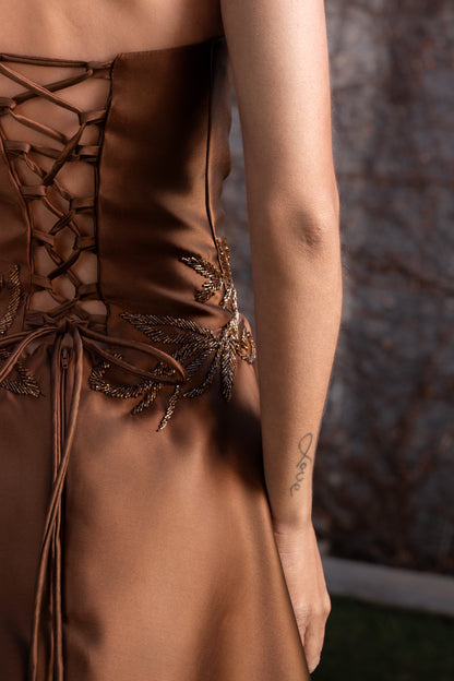 VESTIDO AURILLAC - Mocha Mousse