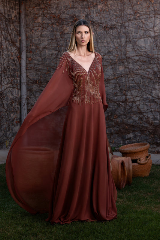 VESTIDO ANTIBES - Mocha Mousse