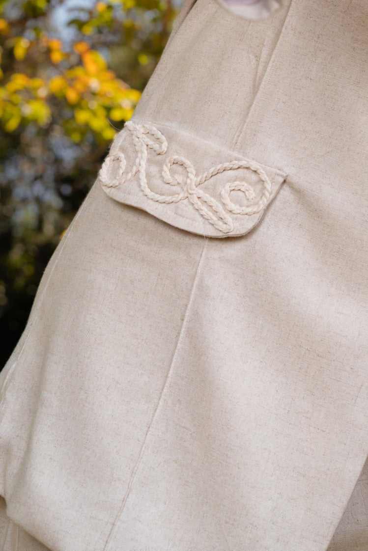 BLAZER DE LINHO BORDADO BRASÍLIA - Off White