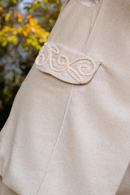 BLAZER DE LINHO BORDADO BRASÍLIA - Off White