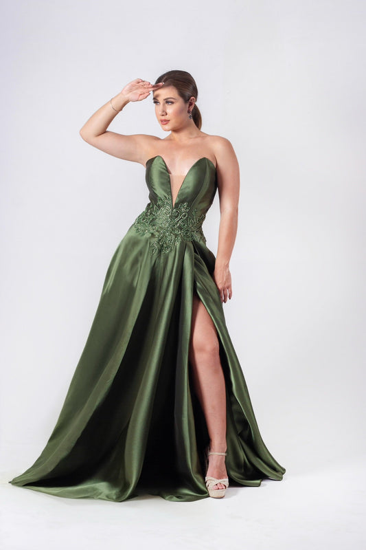 VESTIDO AURILLAC - Verde Oliva