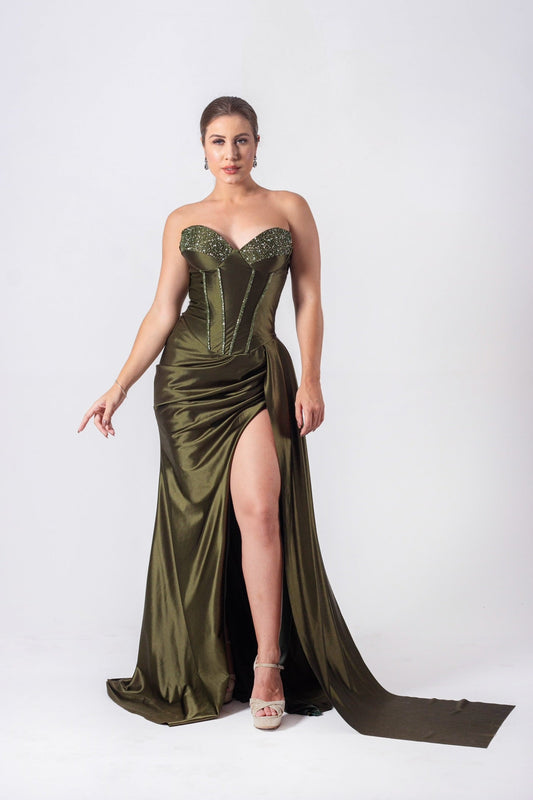 VESTIDO CHERBOURG - Verde Oliva