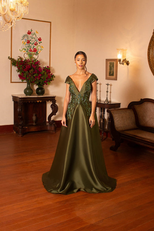 VESTIDO HYÈRES - Verde Oliva