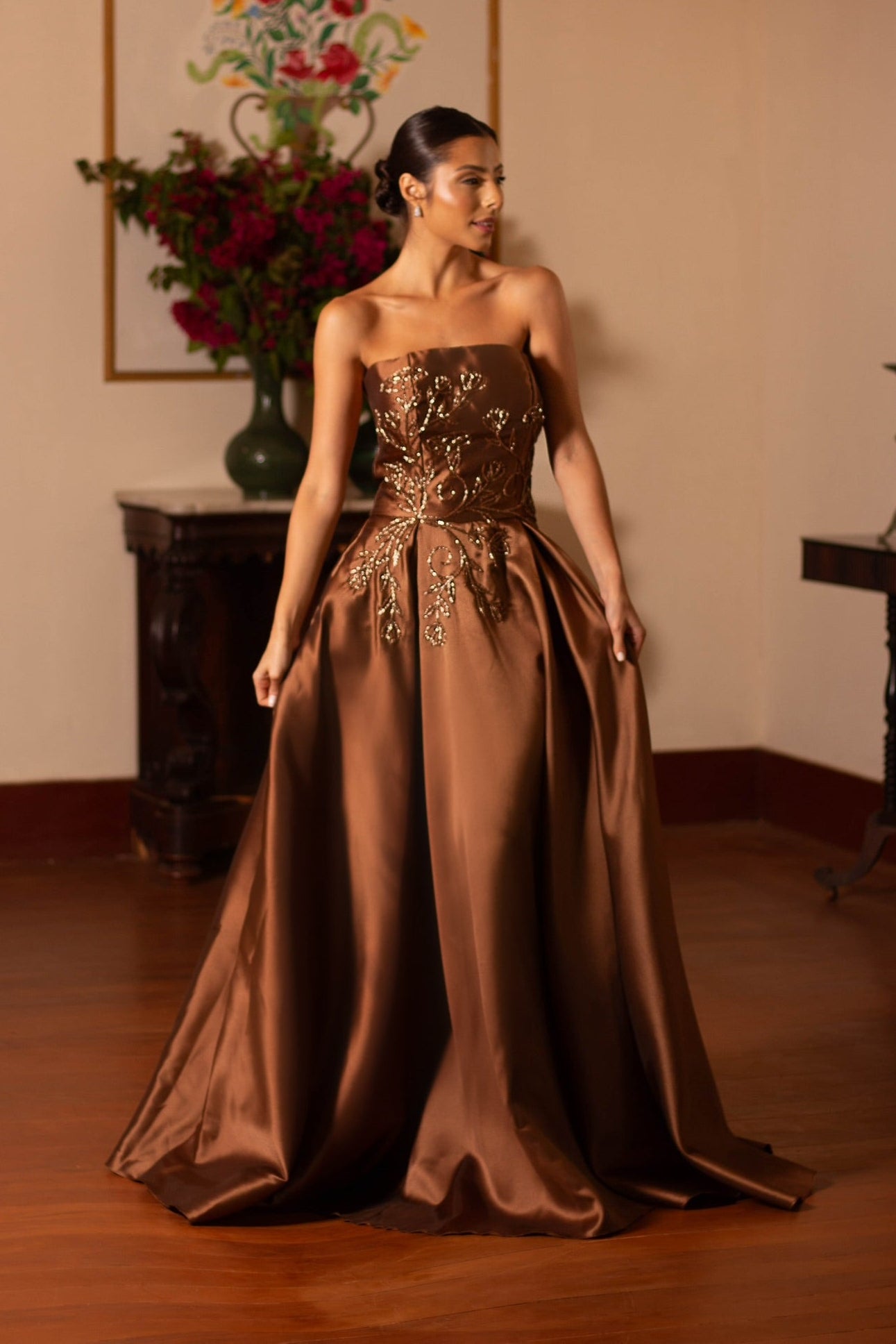 VESTIDO BERGERAC - Marrom
