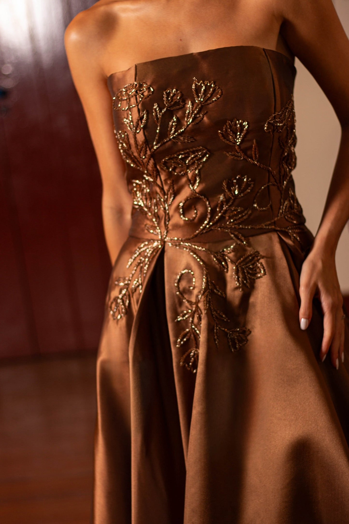 VESTIDO BERGERAC - Marrom