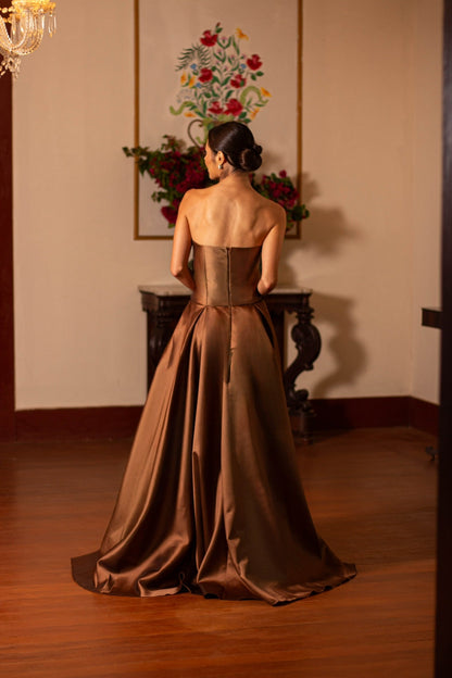 VESTIDO BERGERAC - Marrom