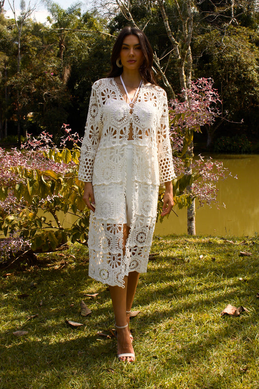 ROBE DE CROCHET TAPAJÓS CROCHET - Off White