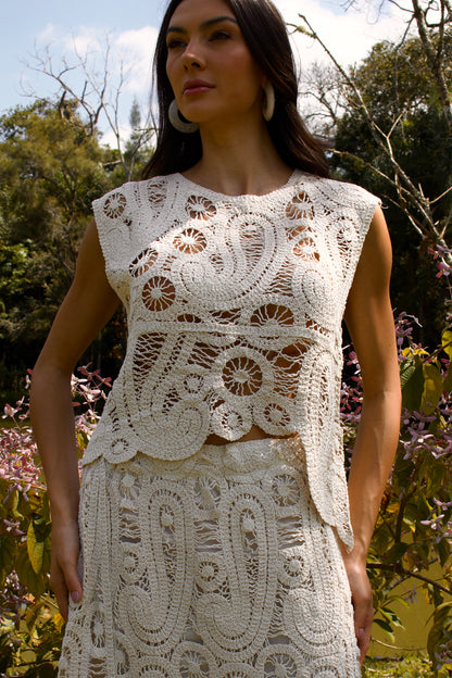 CAMISA DE CROCHET PARU - Off White