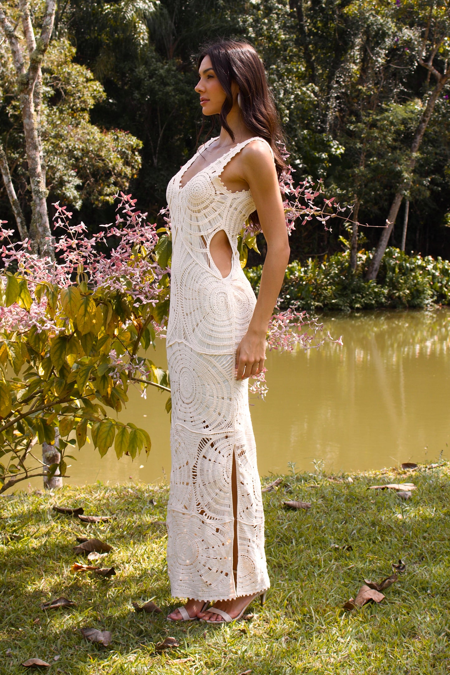 VESTIDO LONGO DE CROCHET XINGUARA - Off White