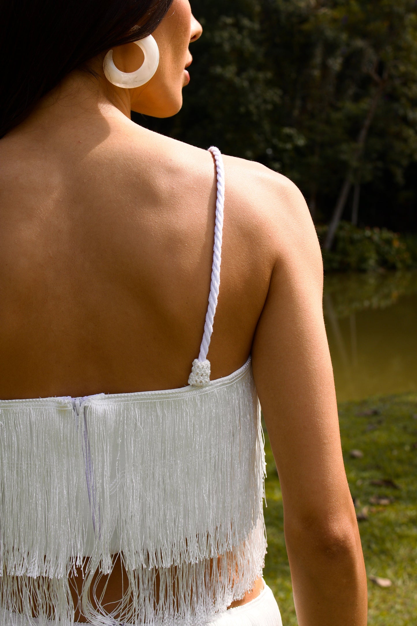 SAIA LONGA DE FRANJAS ITAPOÁ - Branco