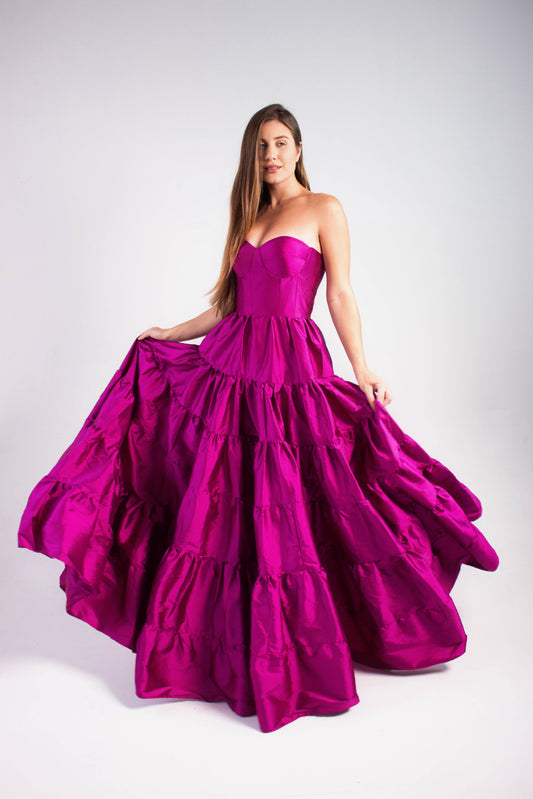 VESTIDO TROIA - Fúcsia