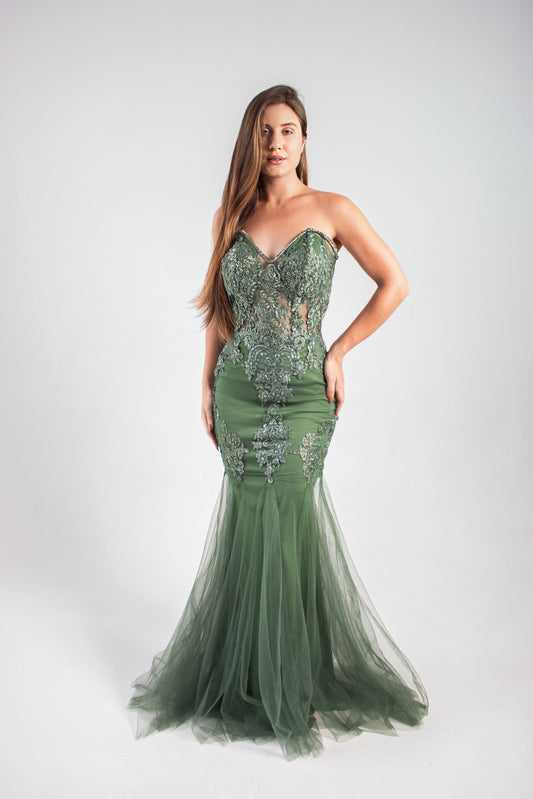 VESTIDO CALAIS - Verde Oliva