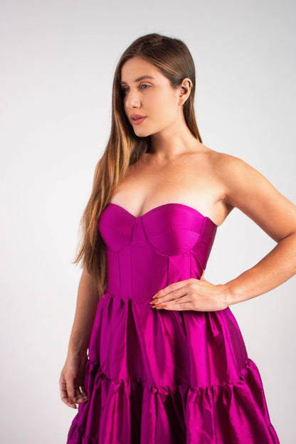 VESTIDO TROIA - Fúcsia