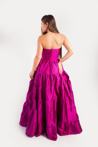 VESTIDO TROIA - Fúcsia