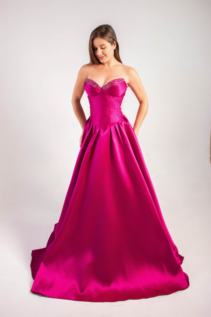 VESTIDO CHARLEVILLE - Fúcsia