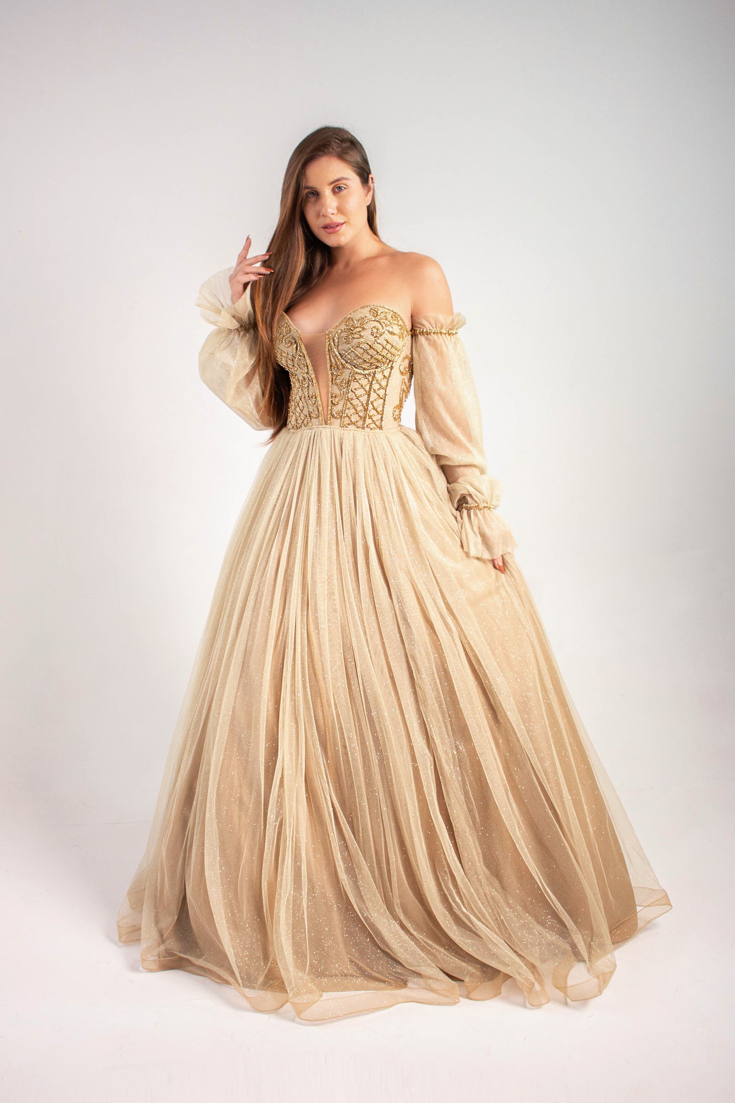VESTIDO CHANTILY - Dourado