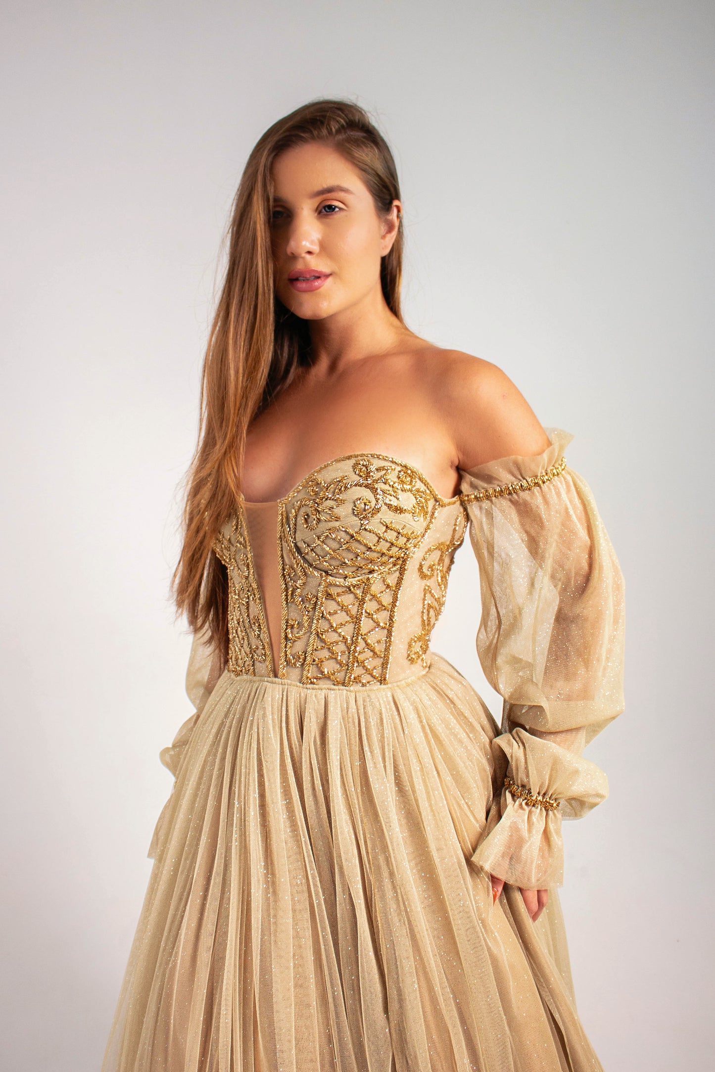 VESTIDO CHANTILY - Dourado