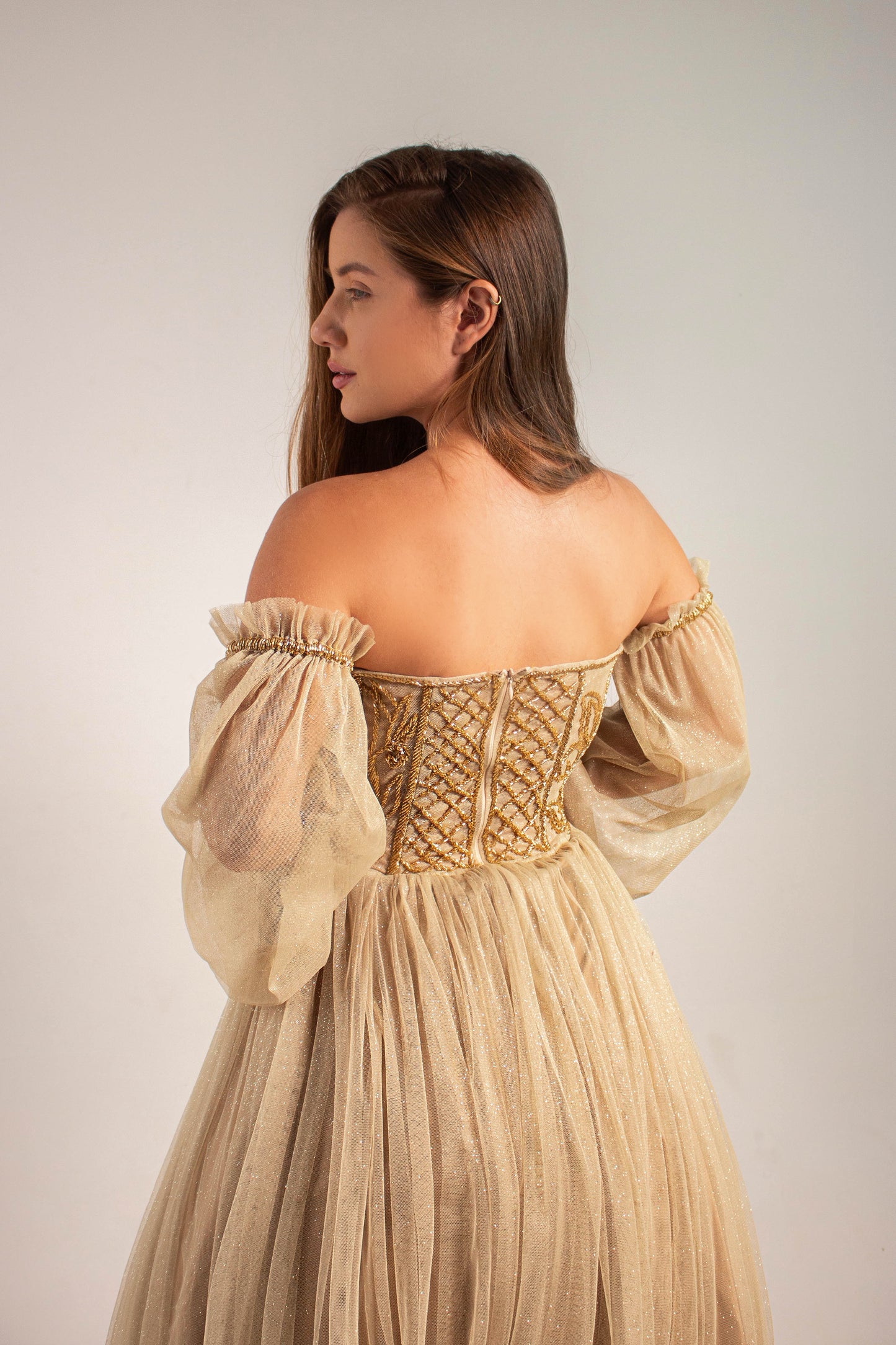 VESTIDO CHANTILY - Dourado