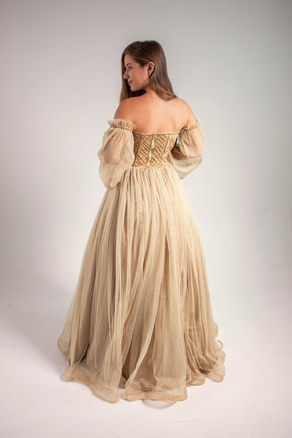 VESTIDO CHANTILY - Dourado