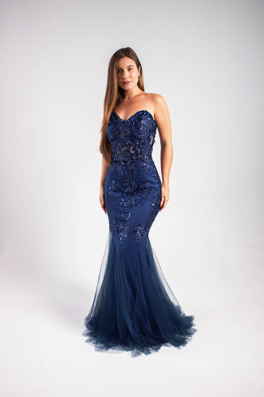 VESTIDO CALAIS - Azul Marinho