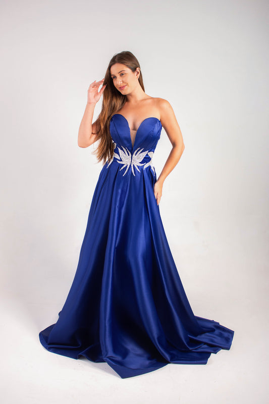 VESTIDO GORDES - Azul Royal