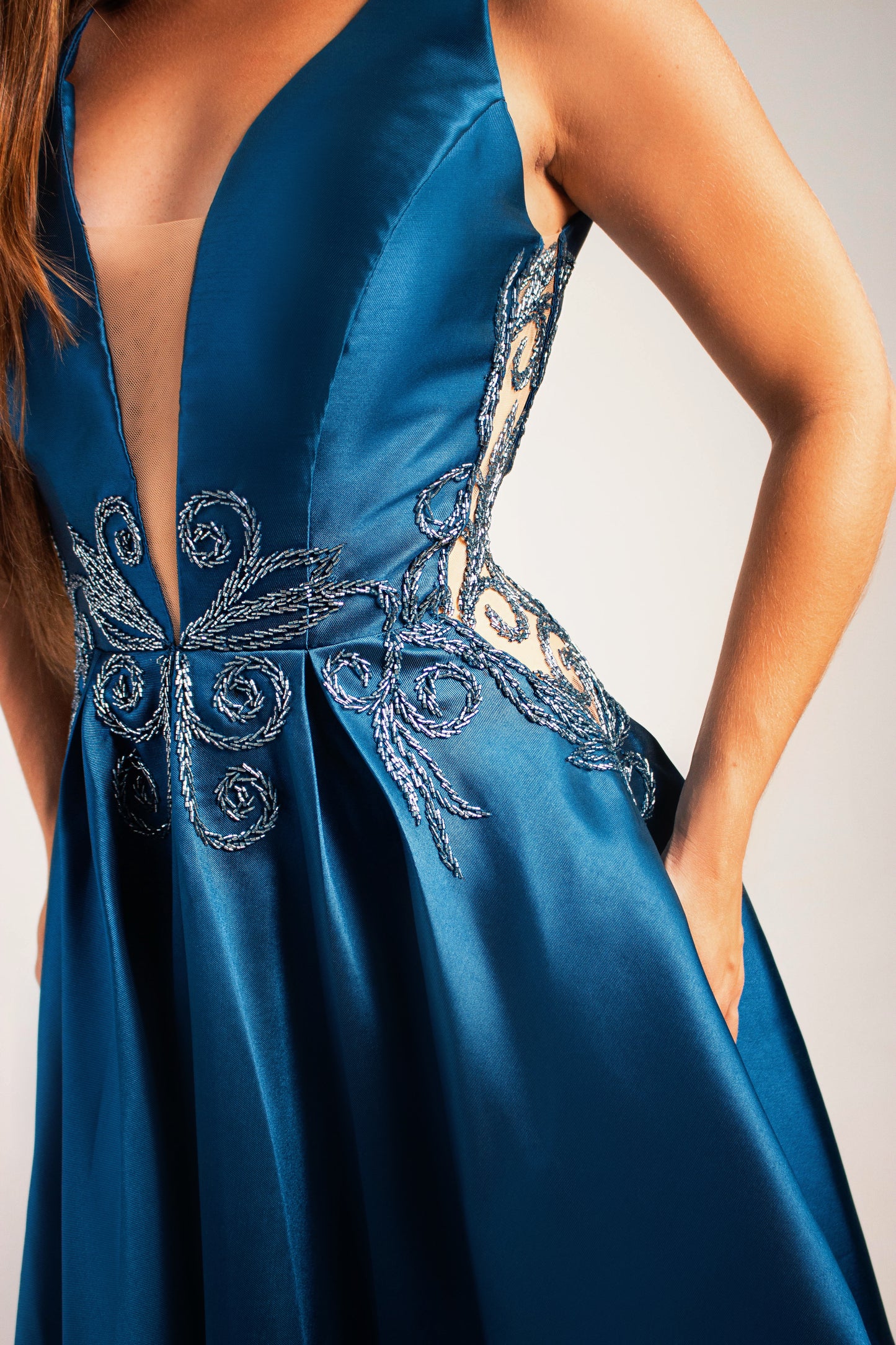 VESTIDO POITIERS - Azul Petróleo