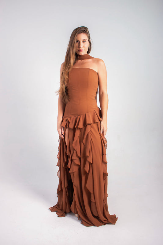 VESTIDO MARBELLA - Marrom