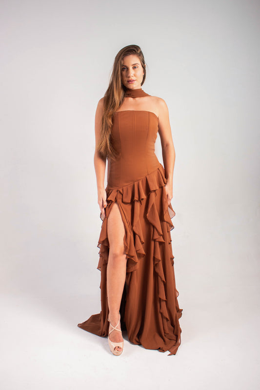 VESTIDO MARBELLA - Marrom