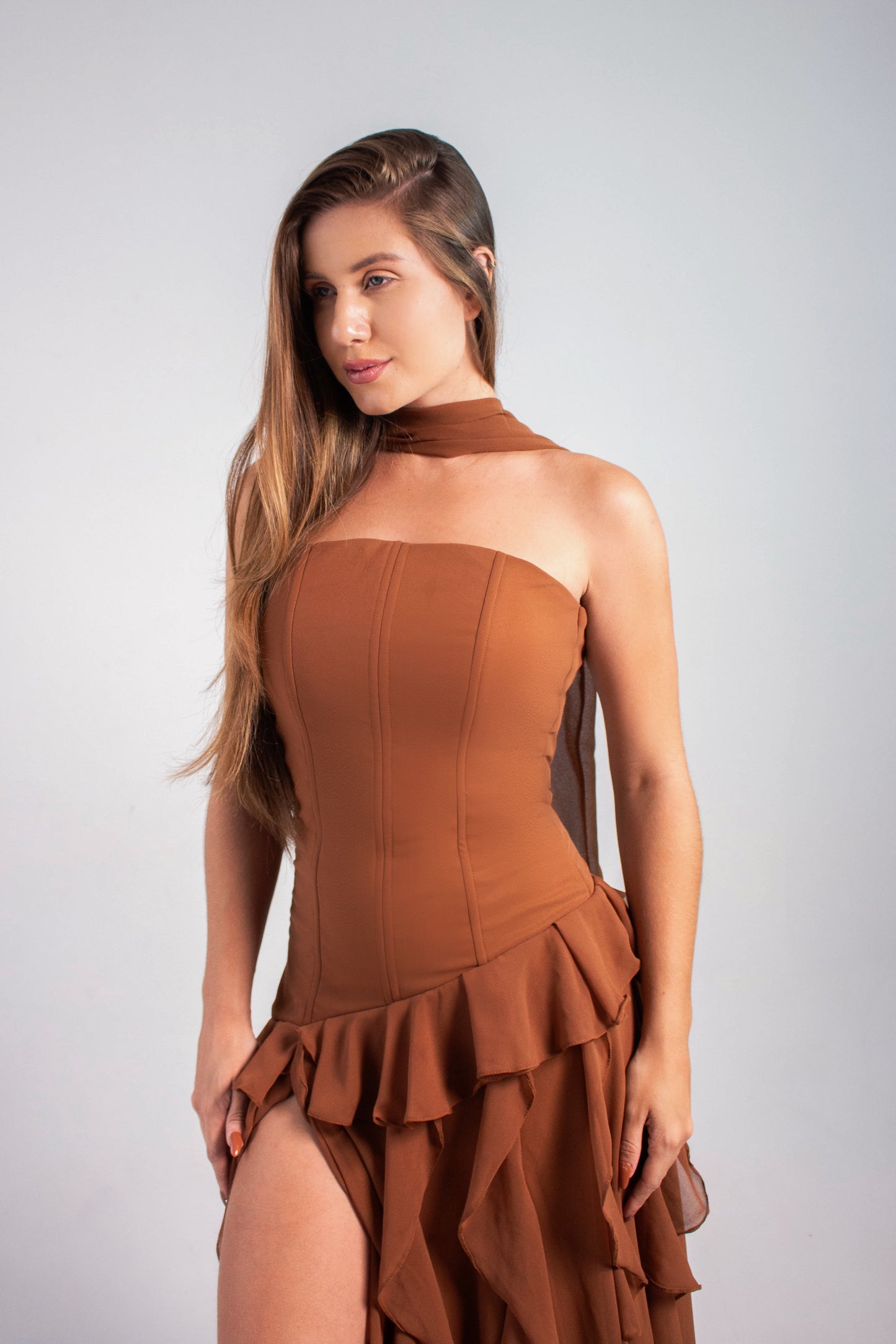 VESTIDO MARBELLA - Marrom