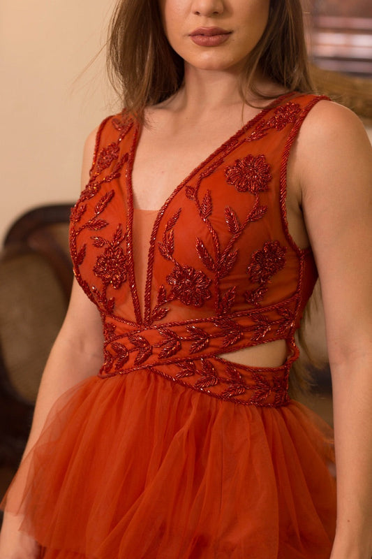 VESTIDO LAON - Terracota