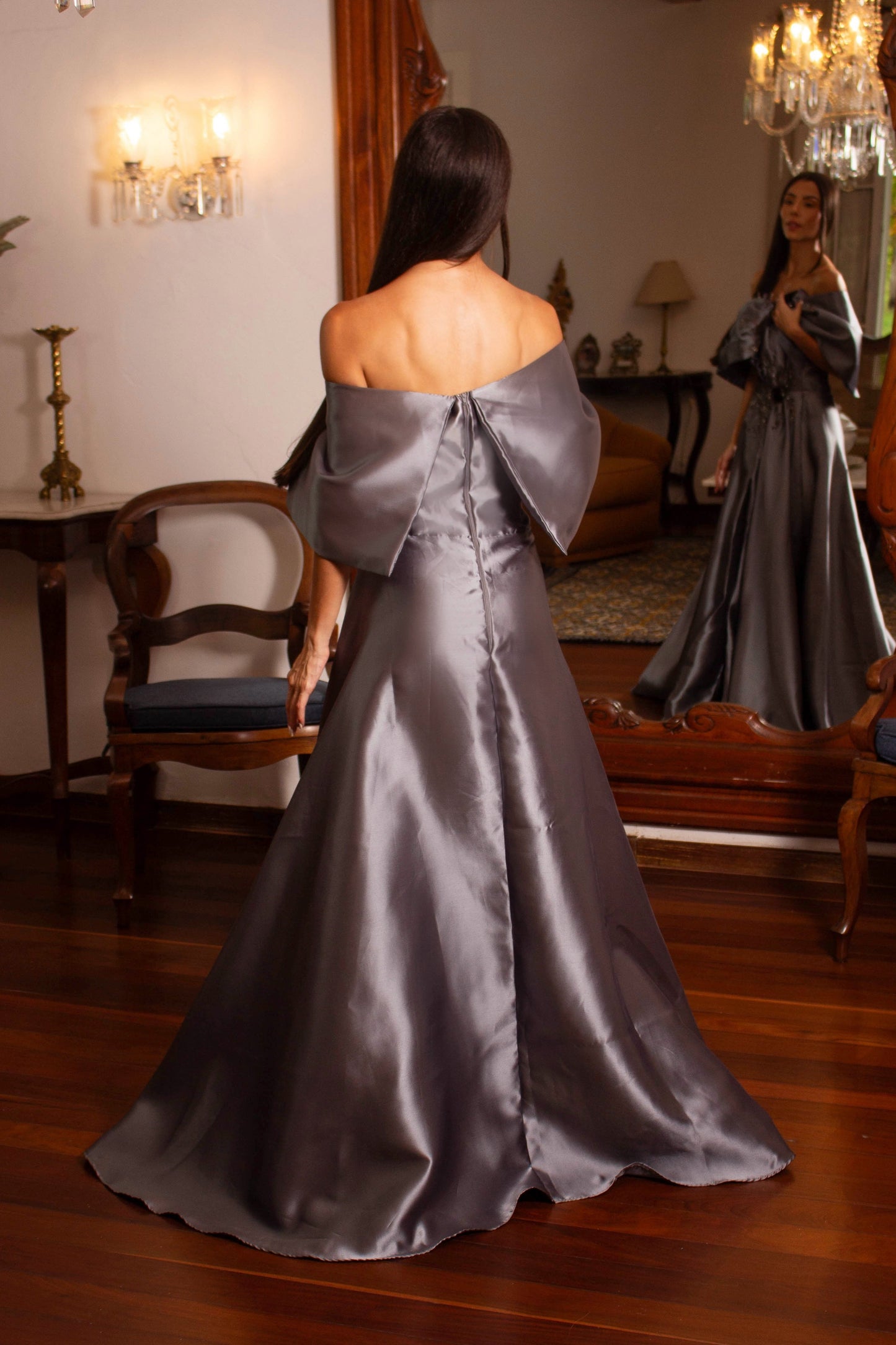 VESTIDO SINGAPURA - Chumbo