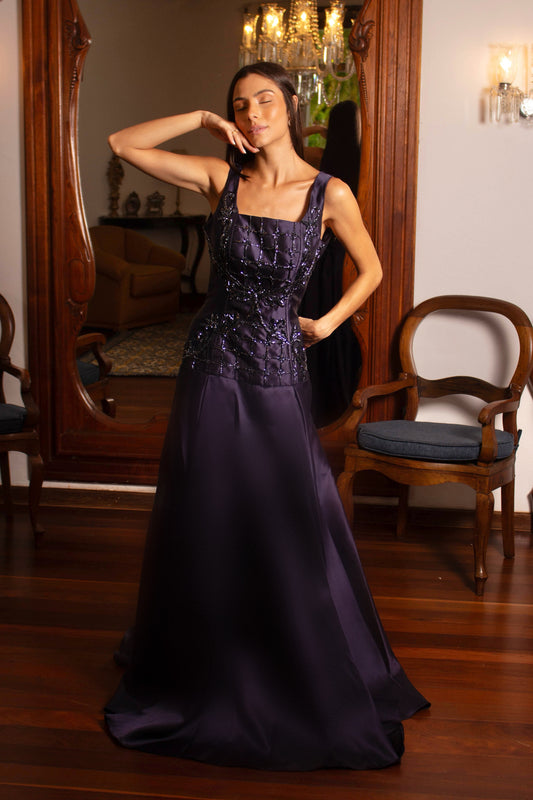 VESTIDO ASTRIA - Azul Marinho